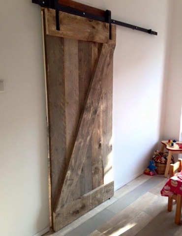 Schuifdeur gebruikt Steigerhout schuifdeur oud steigerhout barndeur