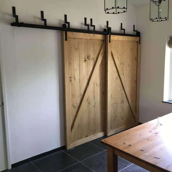 Dubbele schuifdeur in de wand | Maatwerk deur incl. systeem | Ironw@re