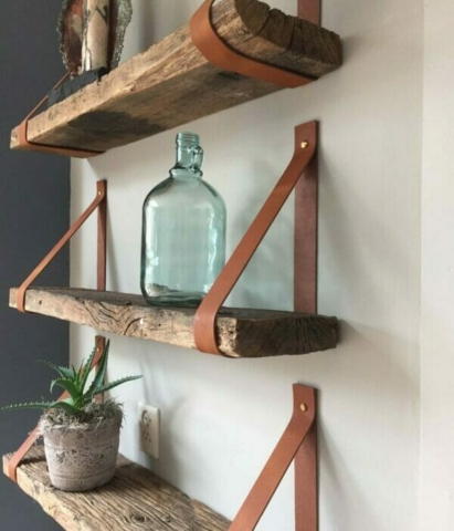 Leren plankdragers drijfhout