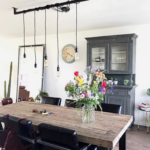 Loftbar industriele lamp 5 armen