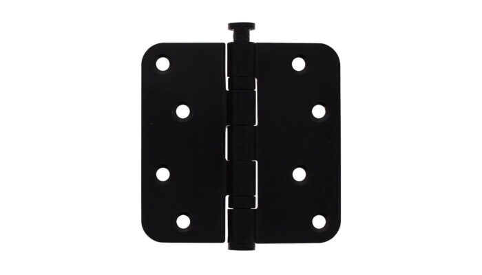 Zwart scharnier met schroeven 10 cm