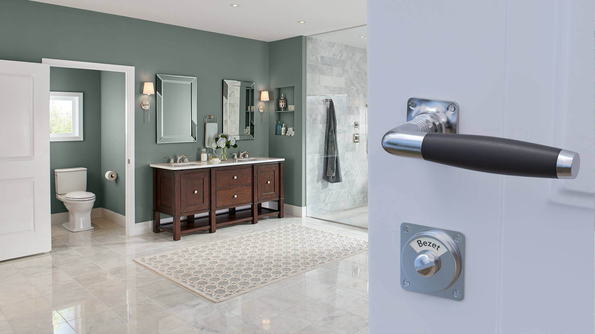 Jaren 30 Deurkruk Nikkel Chroom / Ebbenhout - Afbeelding 8