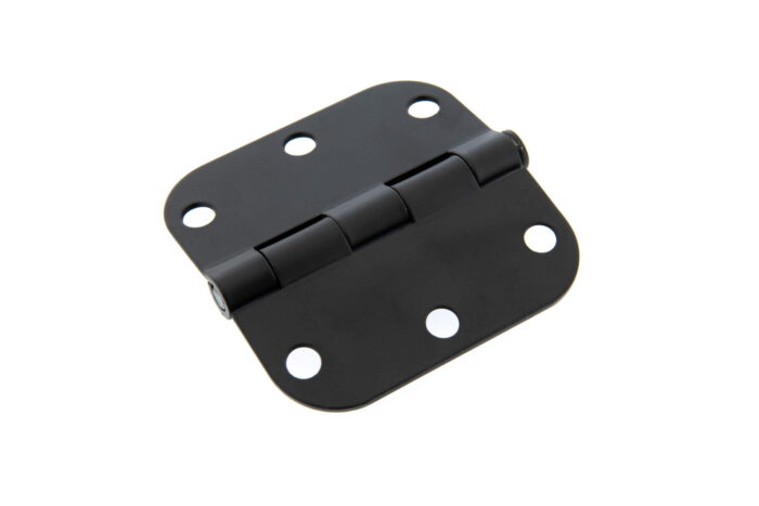 Zwart scharnier met schroeven 7.5 cm