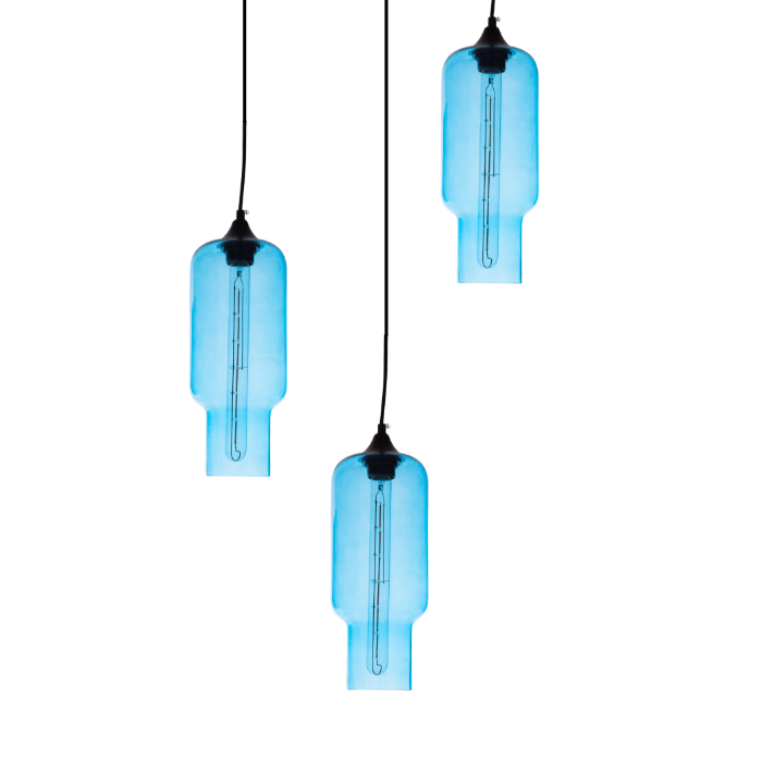 Gekleurde hanglamp Kali Indigo