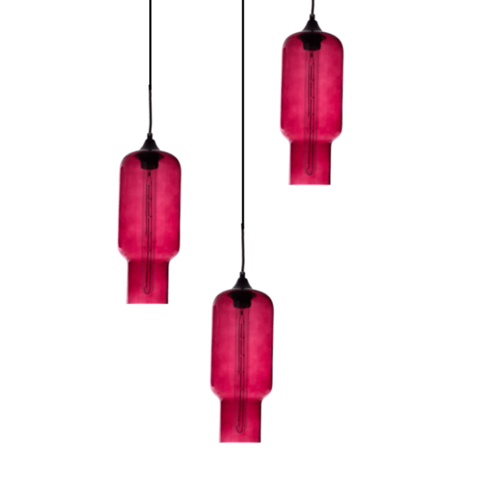 Gekleurde hanglamp Kali Rosé Red