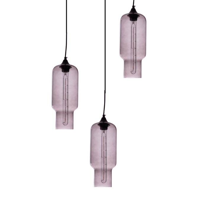 Gekleurde hanglamp Kali Smokey Grey