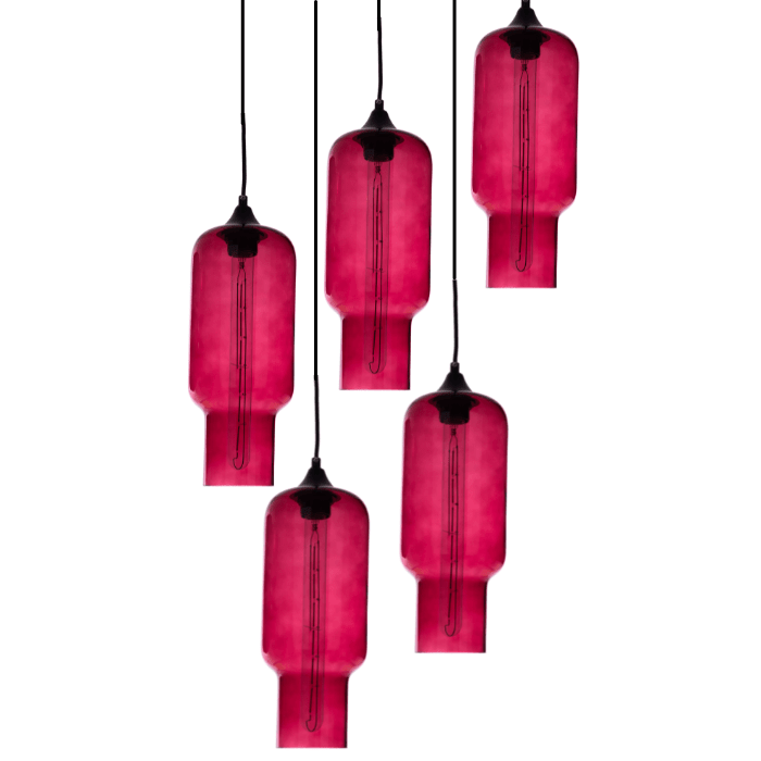 Gekleurde hanglamp Mahi Rosé Red