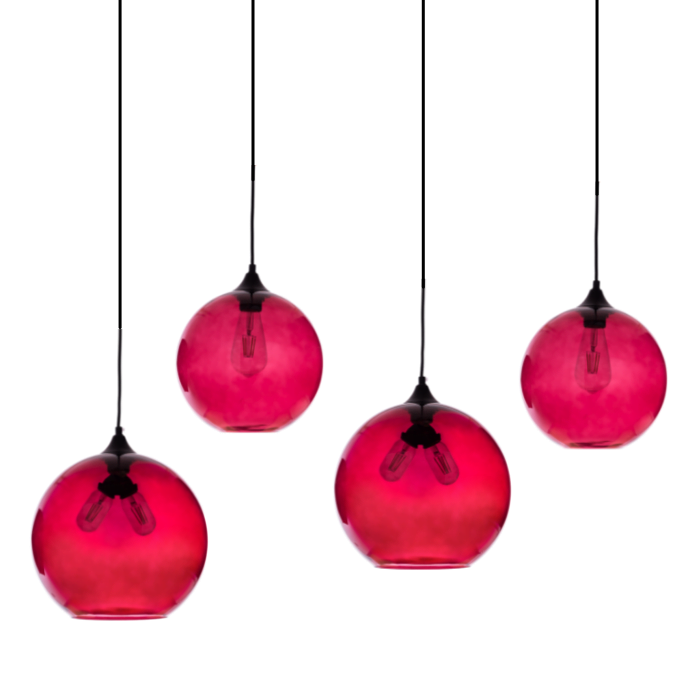 Gekleurde hanglamp Narmada Rosé Red