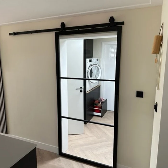 Stalen schuifdeur Smartline 3-vaks helder glas 235x100 - Afbeelding 4