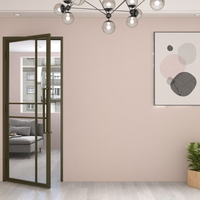 Stalen scharnierdeur Smartline linksdraaiend helder glas 6 vaks asymmetrisch 211,5 x 83cm C33 Metallic Brons