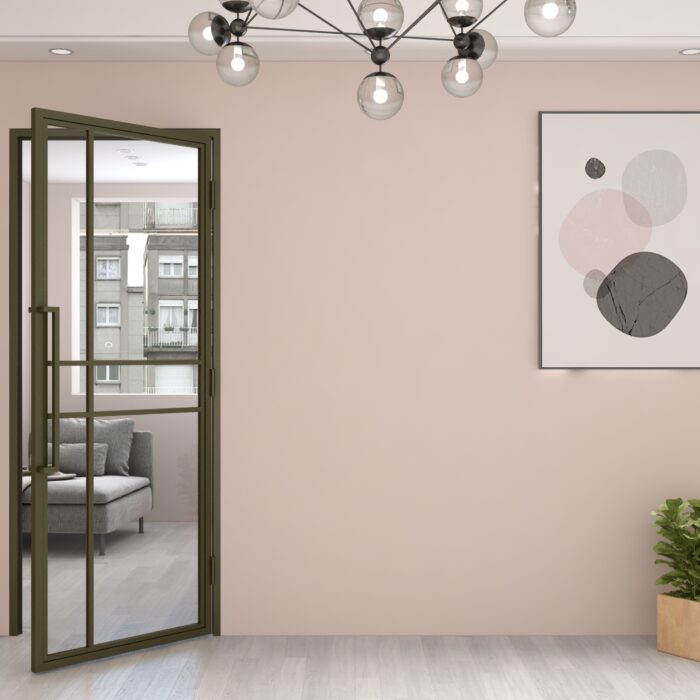 Stalen scharnierdeur Smartline rechtsdraaiend helder glas 6 vaks asymmetrisch 231,5 x 93cm C33 Metallic Brons