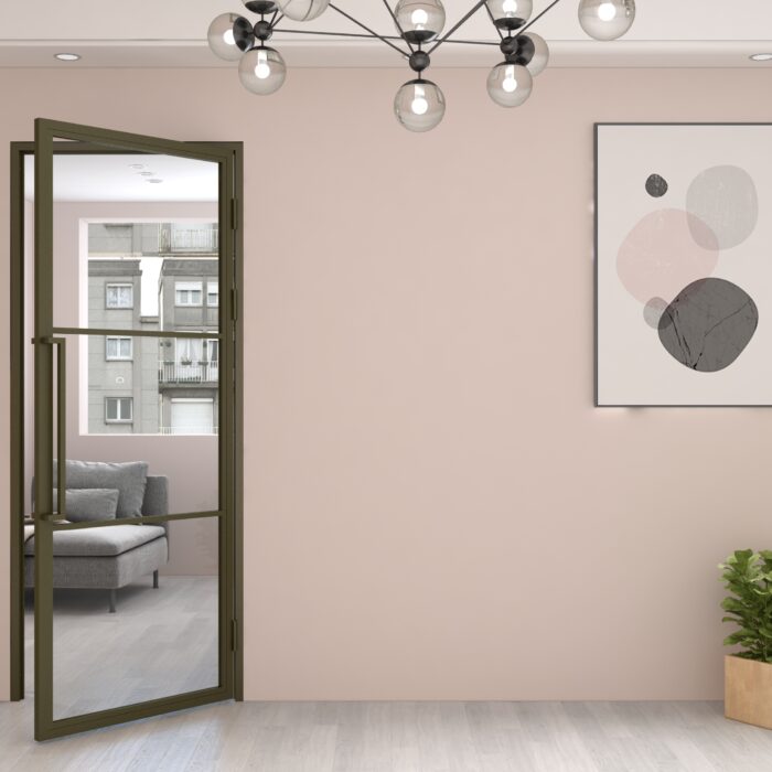 Stalen scharnierdeur Smartline rechtsdraaiend helder glas C33 Metallic Brons