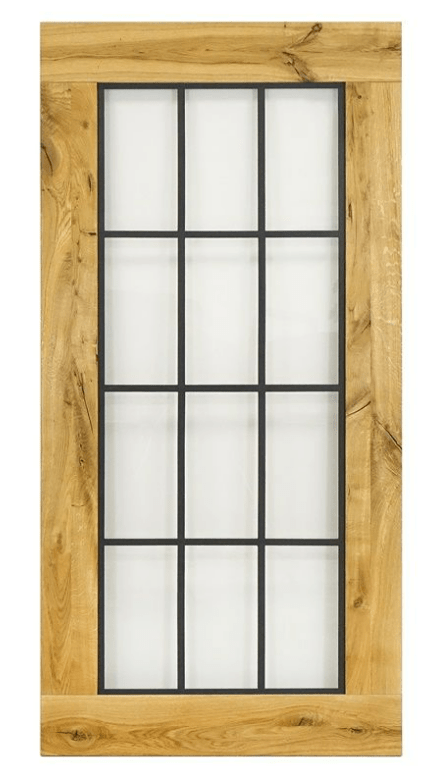 Houten schuifdeur met glas 210x100
