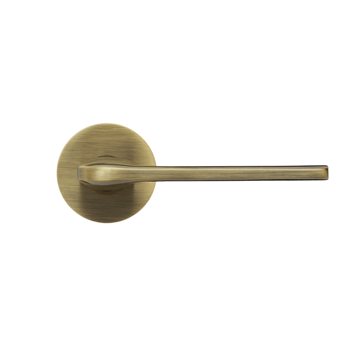 Deurklink Sofia met rond rozet antiek messing - Afbeelding 3