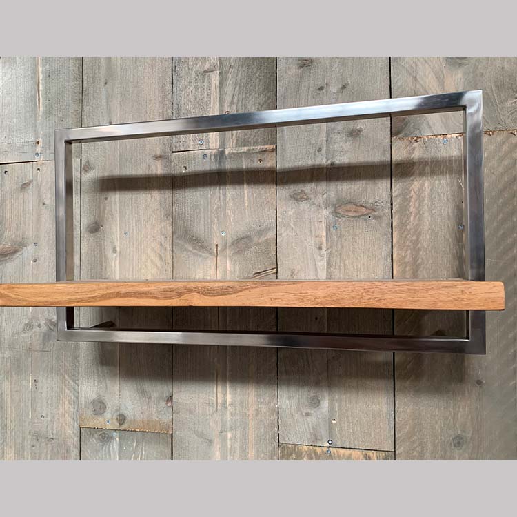 Industriële Wandplank Shelfie A RVS – 35cm | Loftdeur.nl