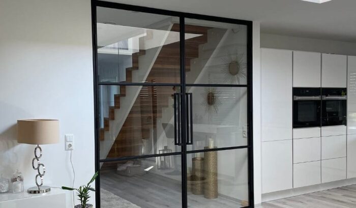 Dubbele stalen scharnierdeur Slimline helder glas maatwerk - Afbeelding 3