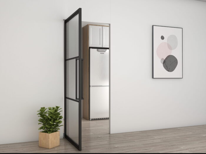 Maatwerk stalen taatsdeur Smartline mat glas