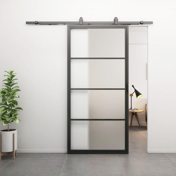 matglas stalen schuifdeur