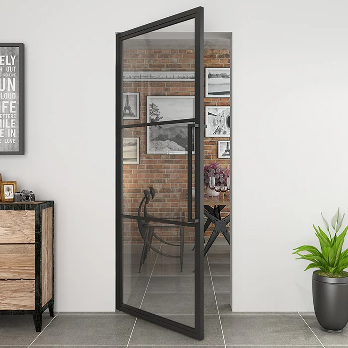 Maatwerk stalen taatsdeur Smartline helder glas