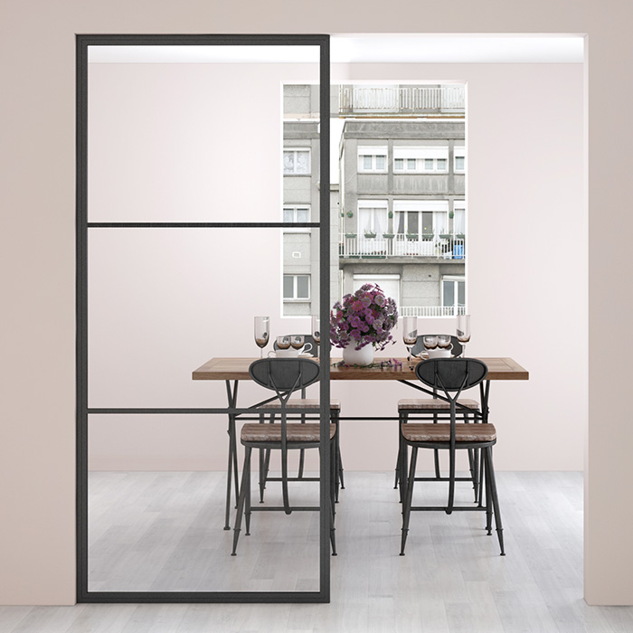 Maatwerk vast stalen paneel Smartline zwart