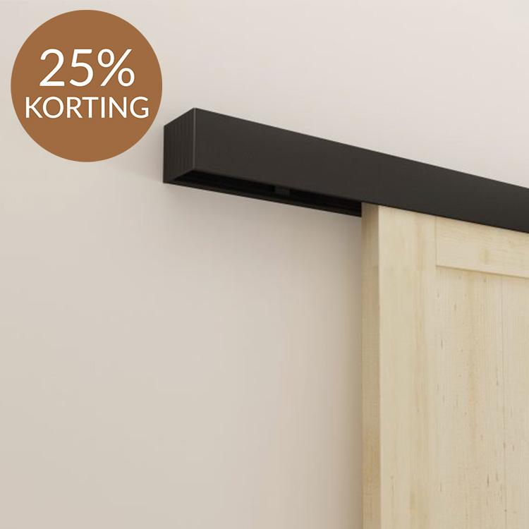 moderne schuifdeursysteem in het zwart