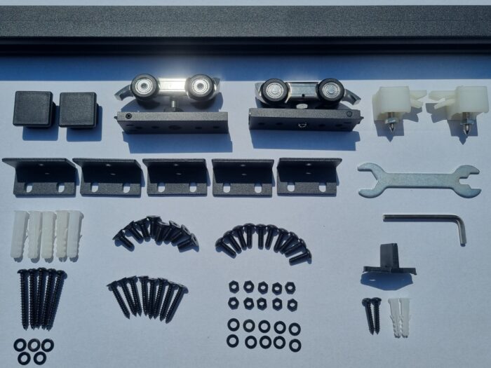 Schuifdeursysteem zwart wand en plafondmontage zonder softclose SL01 - Afbeelding 2
