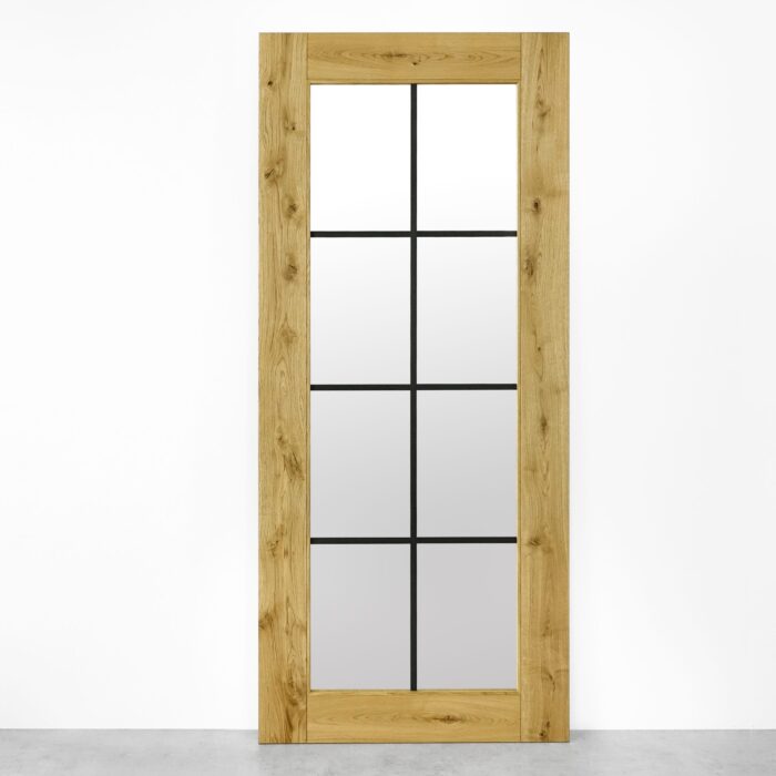Schuifdeur Spiegel Eikenhout 8 vaks 100x210 - Afbeelding 2