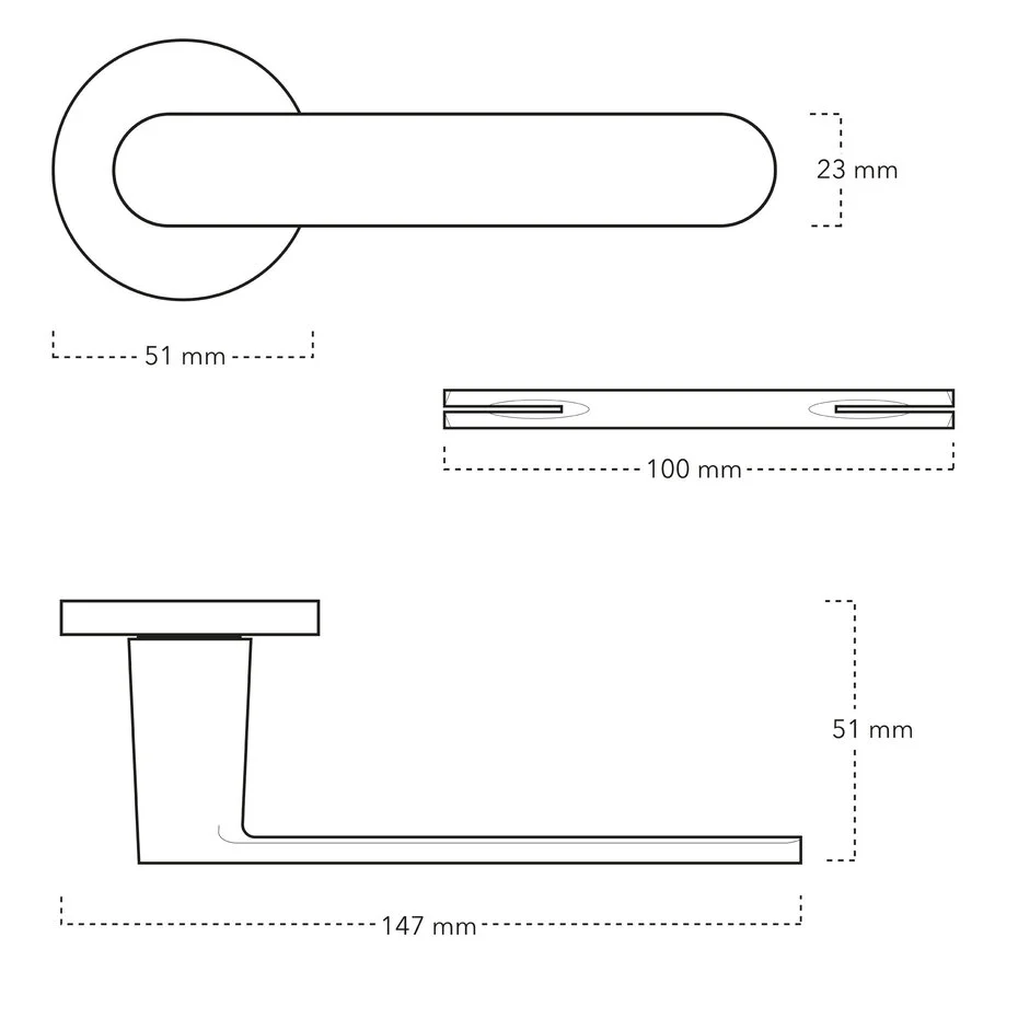Deurbeslag set met sleutelrozet en deurklink Tondo zwart - Afbeelding 2