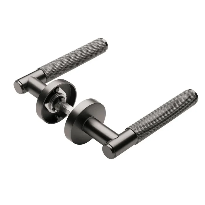 Deurklink Luxor op rozet antraciet grijs