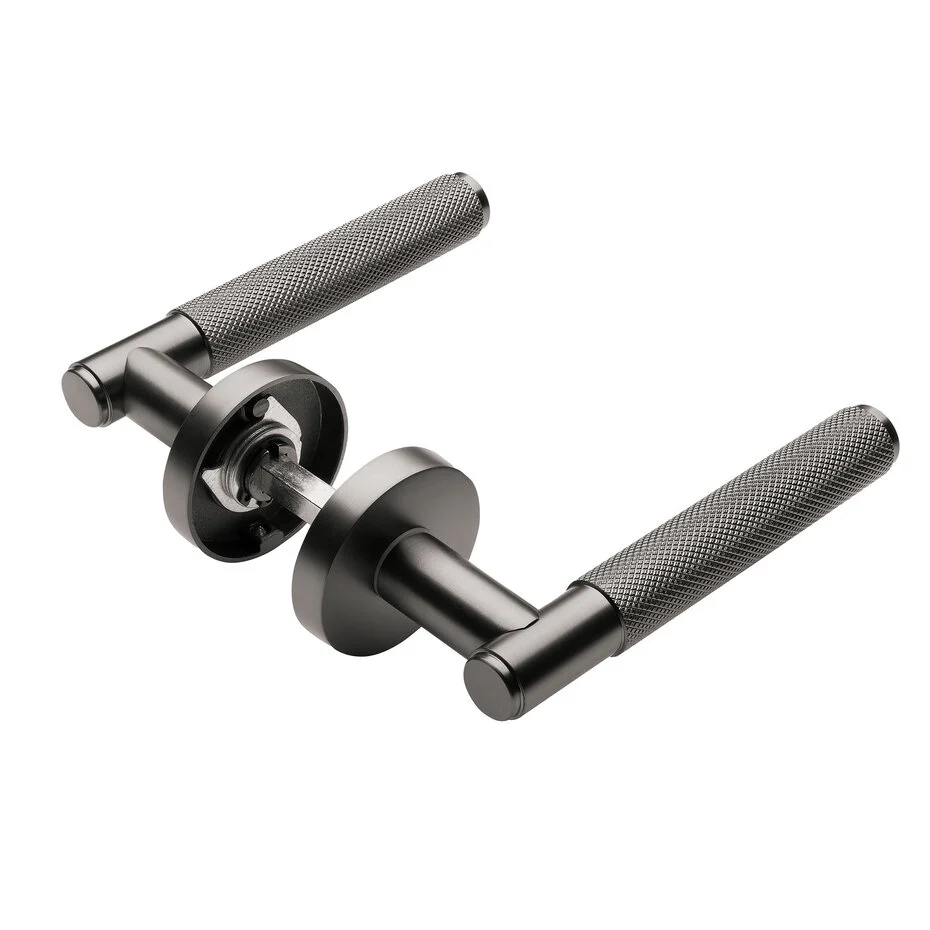 Deurklink Luxor op rozet antraciet grijs